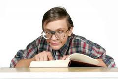 nerd with book