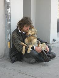 Homeless man and his dog